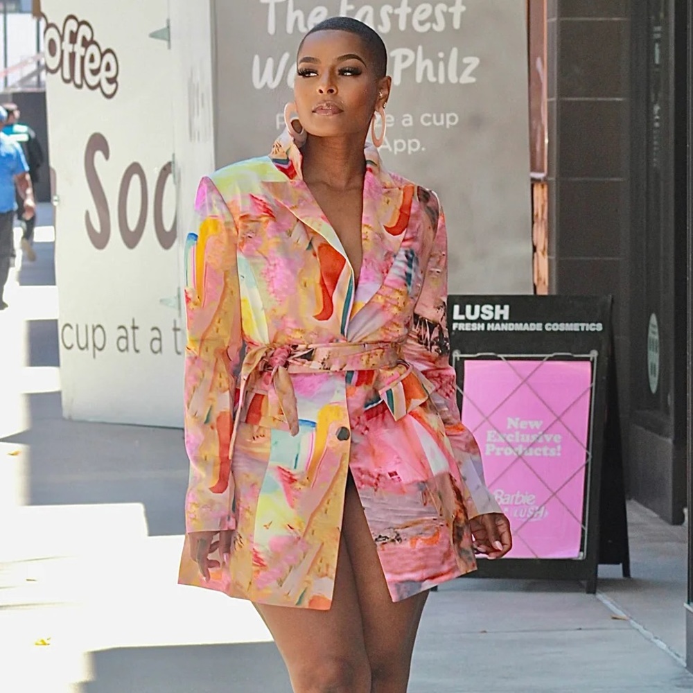 Candy Sunset Belted Blazer Dress